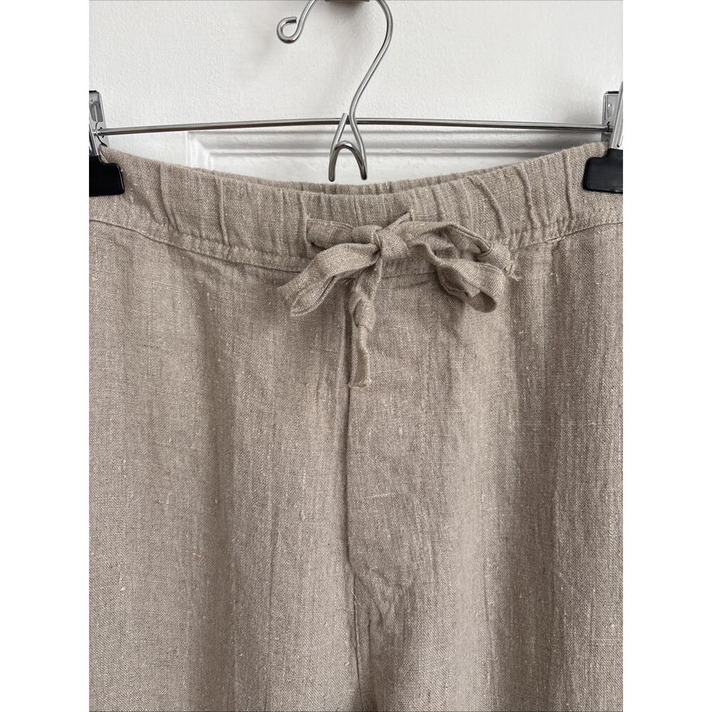 100% Linen Women's Pants Made In USA Coastal Grandmother Resort Wear Boho | L - Picture 2 of 10